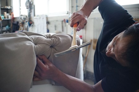 Repairing of a fabric sofa