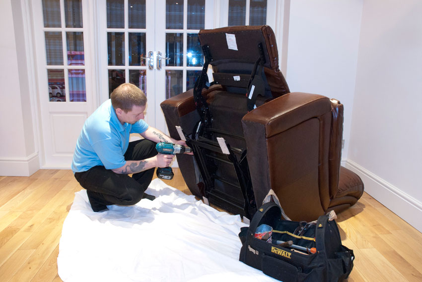 Mid repair of a recliner chair